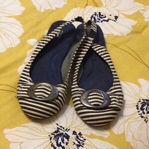 Dr Scholls Striped Slingback Flats
